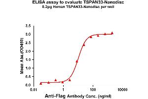 Elisa plates were pre-coated with Flag Tag TS-Nanodisc (0. (TSPAN33 Protein)