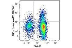 Flow Cytometry (FACS) image for anti-Tumor Necrosis Factor alpha (TNF alpha) antibody (APC-Cy7) (ABIN2660627) (TNF alpha Antikörper  (APC-Cy7))