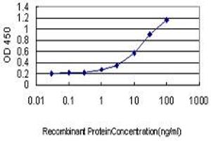 Detection limit for recombinant GST tagged HAVCR1 is approximately 1ng/ml as a capture antibody. (HAVCR1 Antikörper  (AA 23-122))