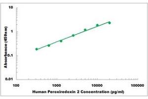 Representative Standard Curve (Peroxiredoxin 2 ELISA Kit)