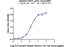 ELISA image for Fibroblast Growth Factor 21 (FGF21) protein (mFc-Avi Tag) (ABIN7274635)