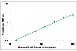 Representative Standard Curve (Tissue factor ELISA Kit)