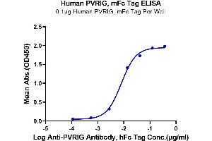 ELISA image for Poliovirus Receptor-Related Immunoglobulin Domain Containing (PVRIG) protein (mFc Tag) (ABIN7275506)